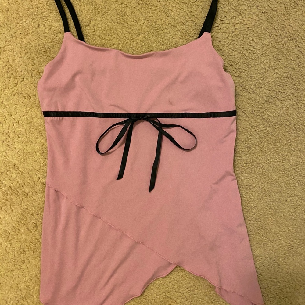 Pink and black tank